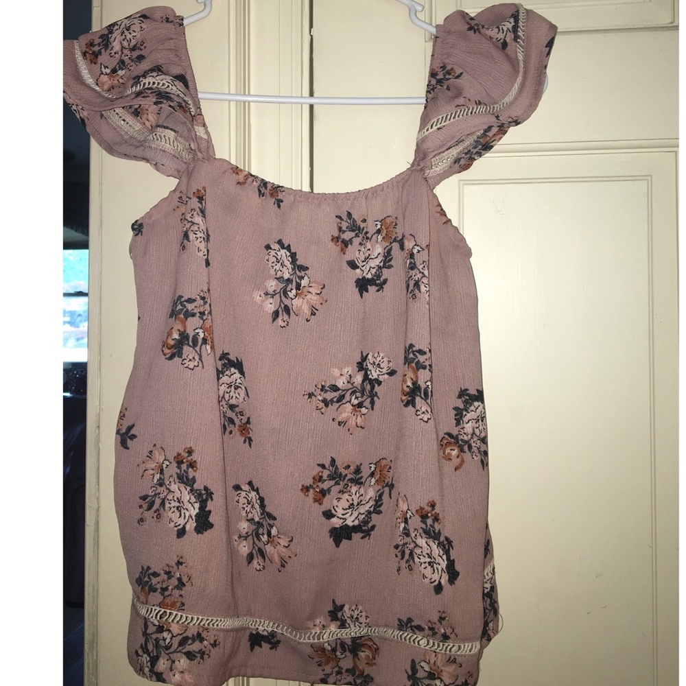 Pink Floral Off the Shoulder Top